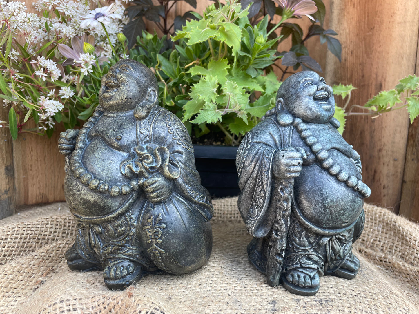 Happy Buddha with Staff